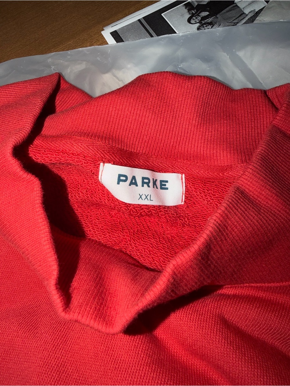 Parke Red Crewneck Sweatshirt with Blue-Trim Logo - Picture 4 of 4
